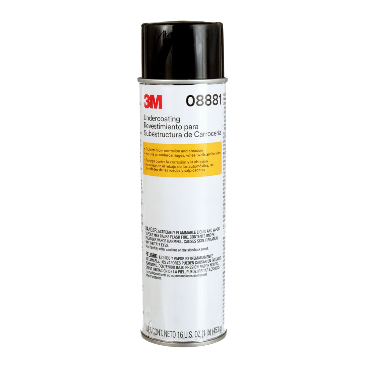 3M 7000044939 Paintable Undercoating, 16 oz Container, Liquid Form, Black, 20 min Curing