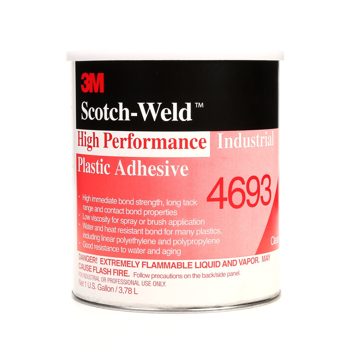 3M 7000046575 High Performance Industrial Plastic Adhesive, 1 gal Container Can Container