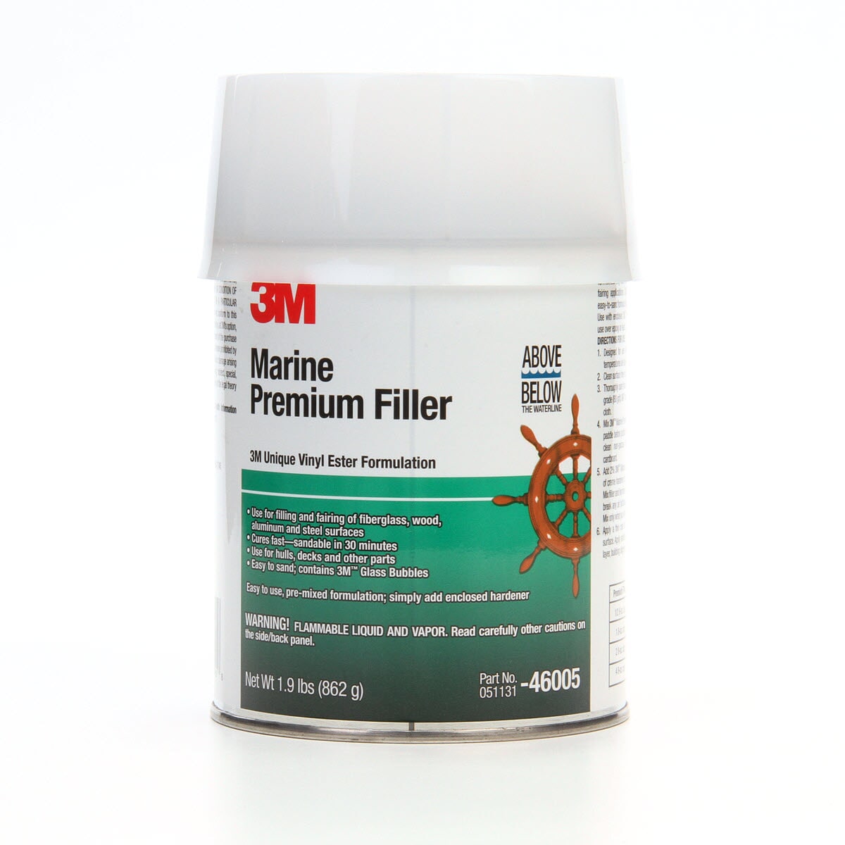 3M 7000120451 High Strength Premium Base Filler, 1 qt Container Can Container, Blue/Light Beige, Thick Liquid Form