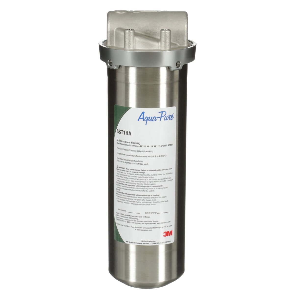 3M Aqua-Pure 7000125391 Drop-In Cartridge Whole House Water Filter Housing, 4-5/32 in Dia x 12 in L x 12 in H